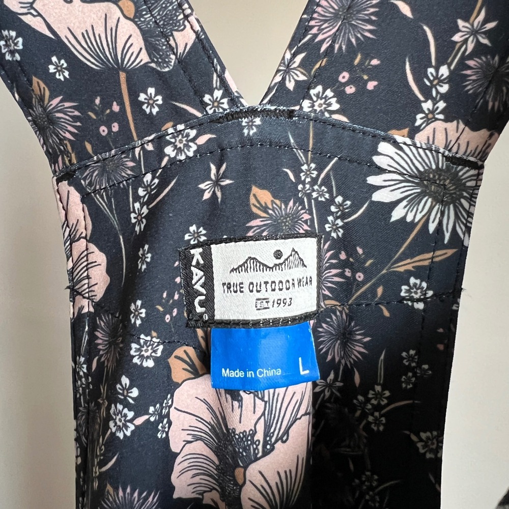 KAVU San Blas Overalls Large Quiet Wildflowers Floral Hiking Jumpsuit Quick Dry - Picture 3 of 8